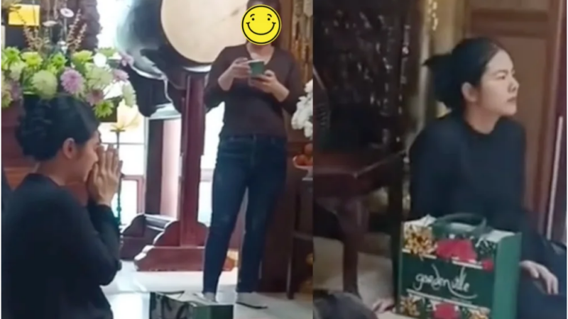 Vân Trang âm thầm xuất hiện trong buổi lễ cúng thất thứ hai cho cố diễn viên Quý Bình, nữ diễn viên tiều tùy, mắt sư.ng húp vì nhiều ngày thương tiếc đàn anh