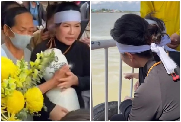 Bà xã Quý Bình xúc động gục xuống khi rải tro xuống biển. Sau đó, em trai Quý Bình là người tiếp tục việc r.ải tr.o cốt anh trai: Nhìn Ngọc Tiền tiều tụy yếu ớt mà ai cũng xót