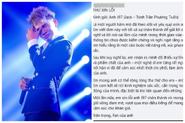 Hàng trăm “thư xin lỗi, đơn làm fan” xuất hiện dưới thông báo Jack kiện Thiên An: Từ nay có thể mở nhạc của Jack công khai không cần nghe lén nữa