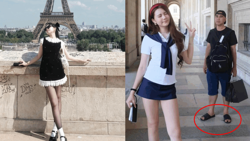 Con gái sang chảnh, ba lôi thôi giữa trời Tây – Netizen ph:ẫn n:ộ: ‘Dát hàng hiệu từ đầu đến chân mà không lo cho ba bộ đồ t:ử tế? B:ất h:iếu thiệt chớ!’