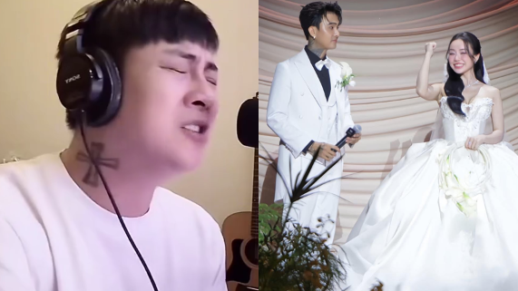Hoài Lâm lộ diện gây xôn xao đúng ngày cưới Cindy Lư: Hát cực suy, thần sắc xuống rõ, ai nhìn cũng thấy th:ảm th:ương!