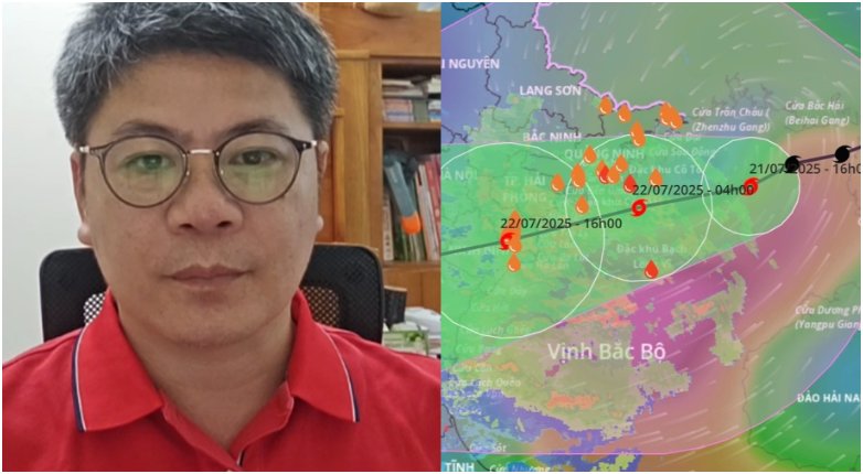 Tiến sĩ Nguyễn Ngọc Huy: “Bã:o Wipha di chuyển chậm khi tiến vào Vịnh Bắc Bộ, đây là điều đáng sợ nhất vì như thế nó sẽ tích tụ được nhiều năng lượng và hơi nước để trở nên mạnh hơn”