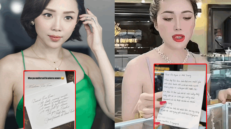 Ngân Collagen khoe thư mời Louis Vuitton, dân mạng soi ngay: ‘Sao khác xa Tóc Tiên quá vậy?