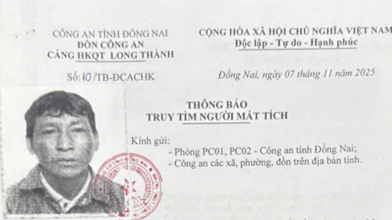 Công an tìm người đàn ông bỏ đi khỏi dự án sân bay Long Thành lúc rạng sáng, có dấu hiệu hoang tưởng