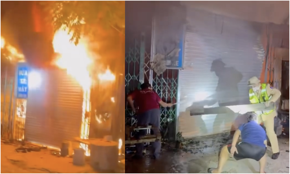 Đang đi tuần tra, CSGT kịp thời ph:á c:ửa giải cứu 11 người tho:át ra khỏi ngôi nhà ch:áy, hành động quá tuyệt vời