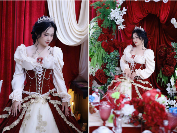 Cô dâu Cà Mau tự tay may váy cưới suốt 3 tháng theo phong cách quý tộc phương Tây: Ngày mặc lên ai cũng phải trầm trồ