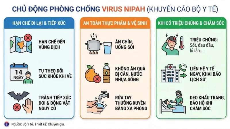 Những điều cần biết về virus Nipah – mối nguy hiểm có thể gây tử vong: Người dân cần đặc biệt chú ý phòng tránh, tuyệt đối không được chủ quan